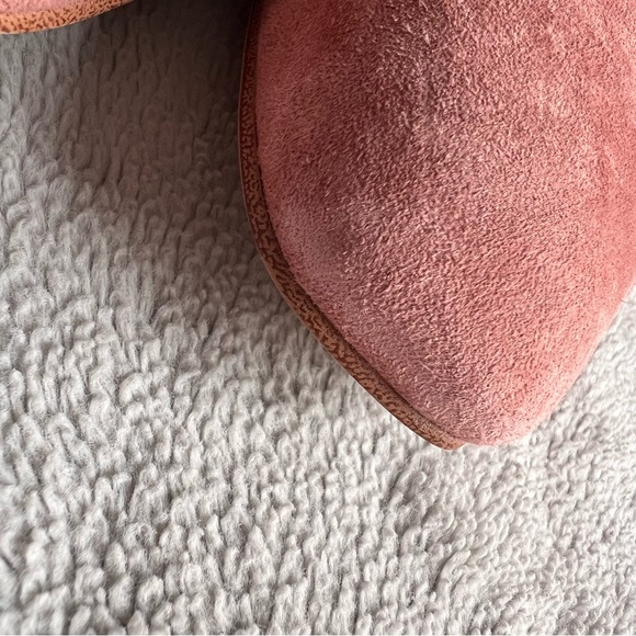 Jeffrey Campbell Cyrus Bow Suede Leather Slip-On Block Heel Mules Rose Pink 8.5 - Picture 7 of 15